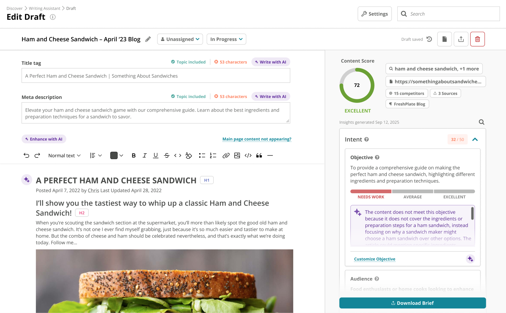 AI Writing Assistant: Create winning content at speed & scale Screenshot
